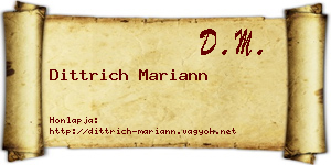 Dittrich Mariann névjegykártya
